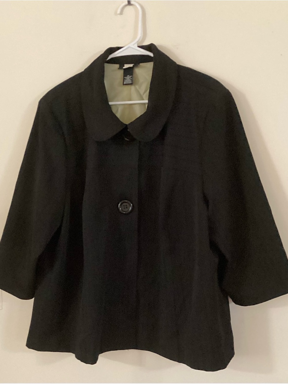 Studio 1940 Black Swing/A-line Jacket With Button Trim Size 24W